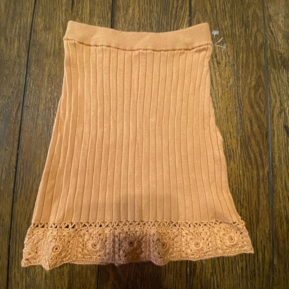 Majorelle Knit Mixed Burnt Orange With Lace Trim Skirt Size Small C5 - Picture 1 of 6